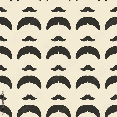 Geometric ornament seamless pattern. Textile design template seamless background. Mustache and hairstyle motif endless texture.