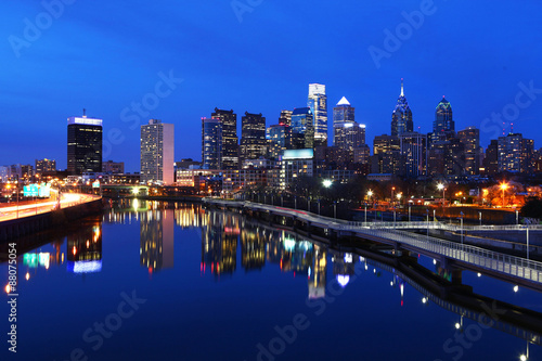 Night scene of the Philadelphia City center © Harold Stiver
