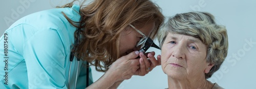 Elder person ear examination