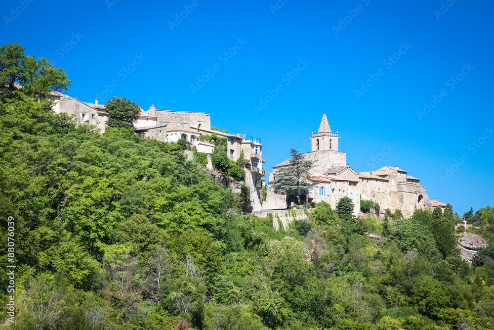 Scenes in the old village of Venasque in Provence