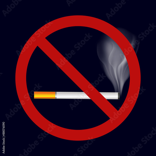 single isolated stop smoking cigarette vector symbol eps10