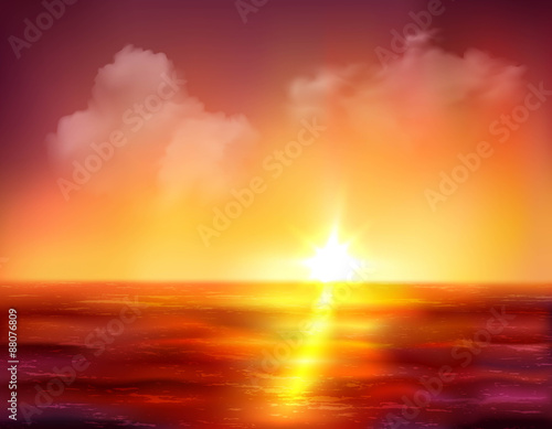 Sunrise Over Ocean © Macrovector