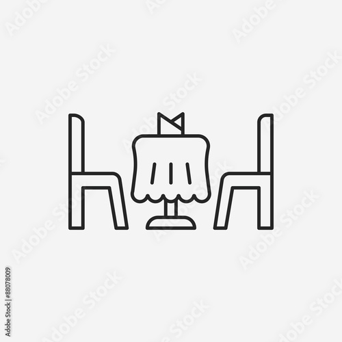 dinner table line icon