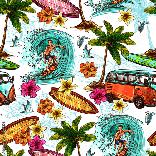 Photography Surf Seamless Pattern