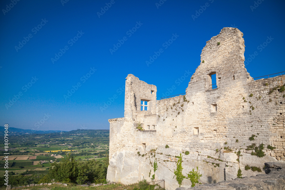 The ruin of the castle  of Lacoste, a small village in Provence
