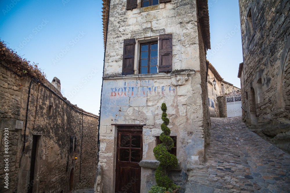 In the streets of Lacoste, a small village in Provence In the streets of Lacoste, a small village in Provence