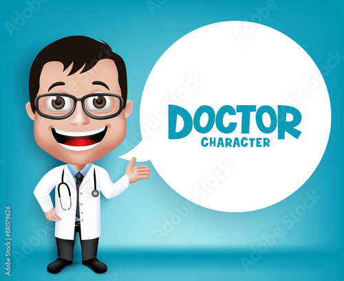 Realistic 3D Young Friendly Professional Doctor Medical Character Speaking Prescription