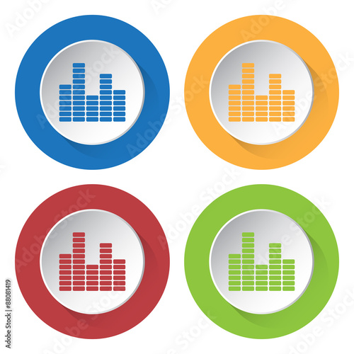 set of four icons - equalizer