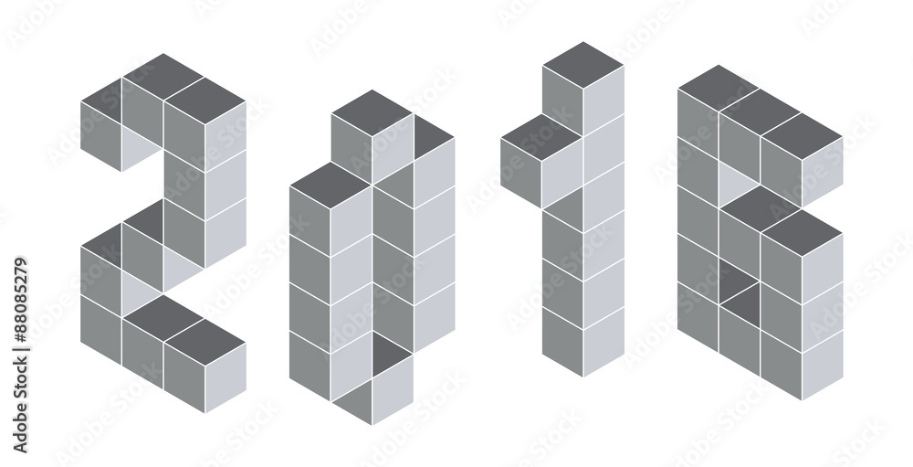2016 digits from isometric cubes for calendars 2016 digits from isometric cubes for calendars
