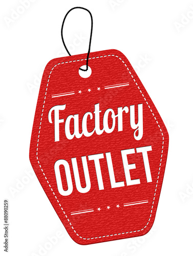 Factory outlet label or price tag