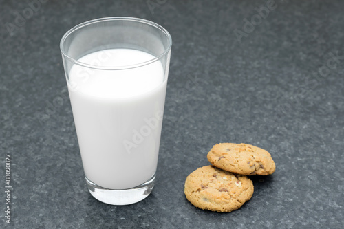 Cookies and a glass of milk on table © Alisa Bezukladnikova