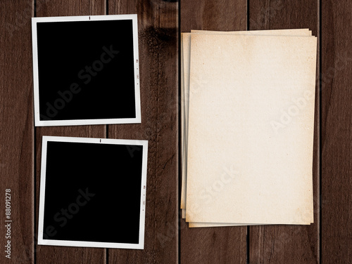 Old papers and photographs.