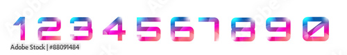Vector 1-10 numbers font template. Count letters and sign design