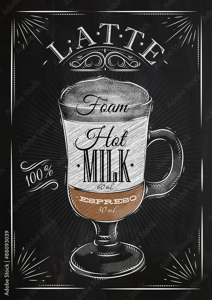 Plakat Plakat kreda latte