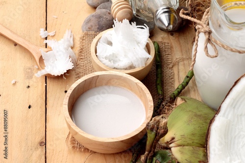 Coconut and milk , oil coco for organic healthy food and beauty