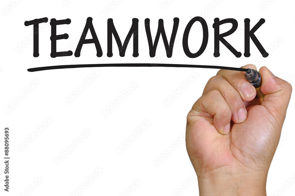 hand writing teamwork hand writing teamwork