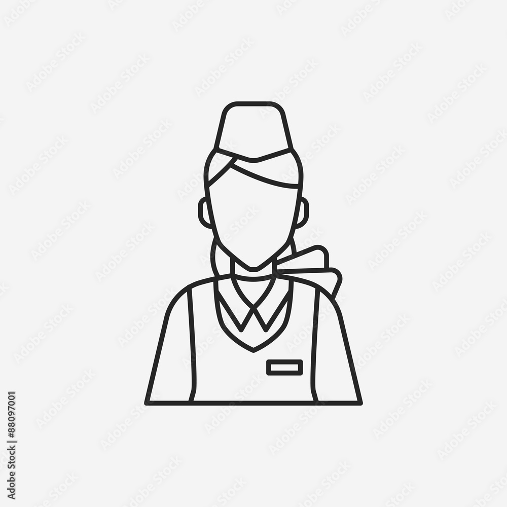 flight attendant line icon flight attendant line icon