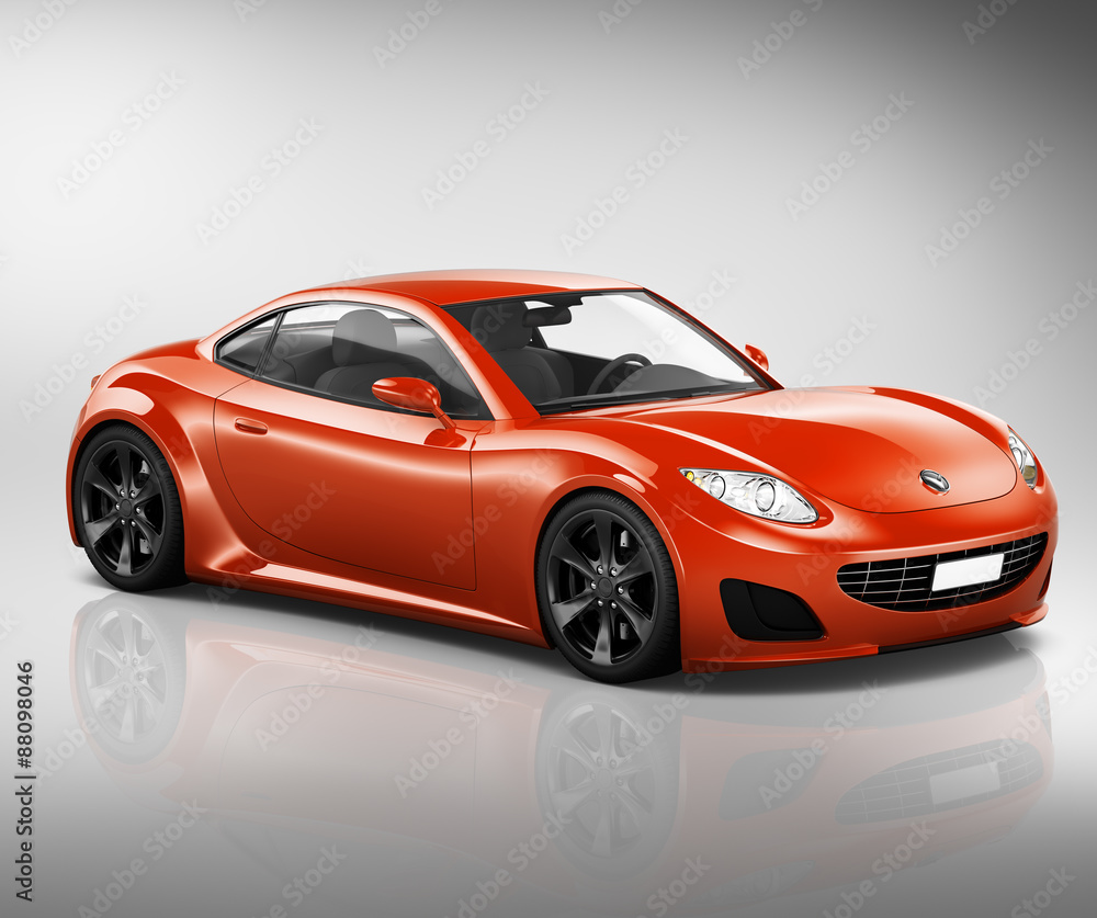 Fototapeta premium 3D samochód sportowy transport ilustracja koncepcja transportu