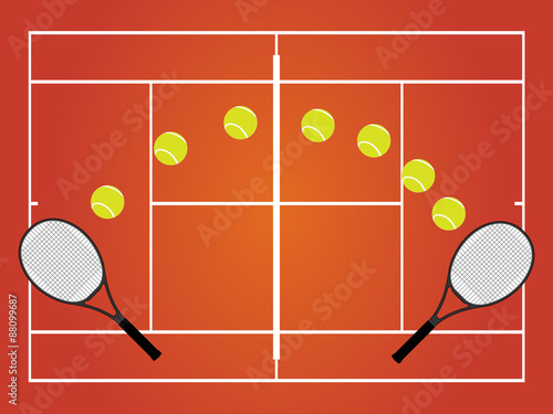 Tennis Illustration Clay