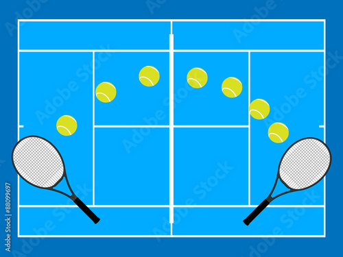 Tennis Illustration Hard Court