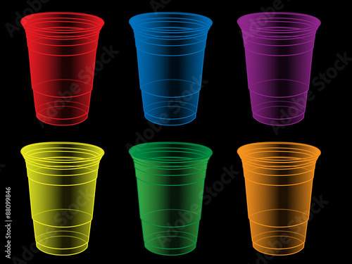 Transparent Party Cups in Different Colours
