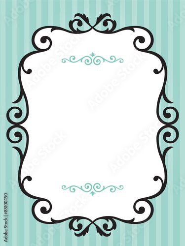 Vintage frame on green stripe background