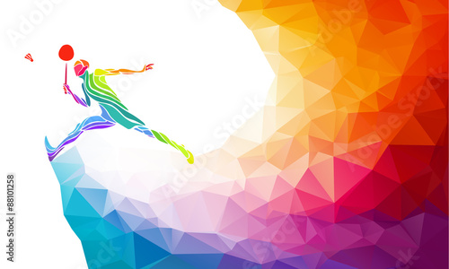 Badminton sport invitation poster or flyer background with empty