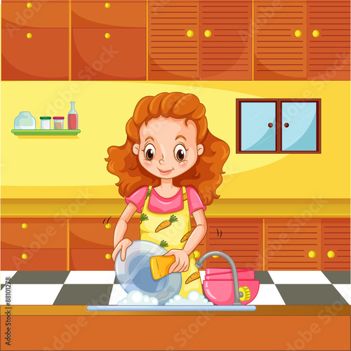 Doing dishes