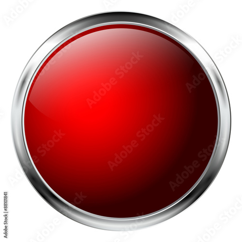 Free Download Red shiny button with metallic frame - GFXLoad