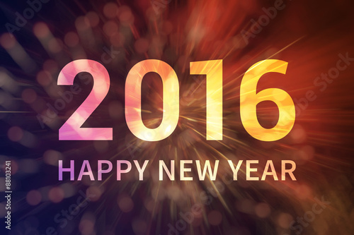 Happy New Year 2016 invitation display poster