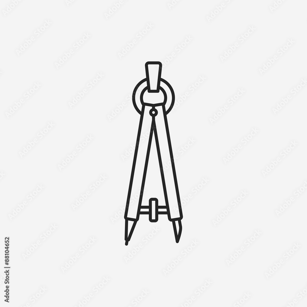 Stationery compasses line icon Stationery compasses line icon