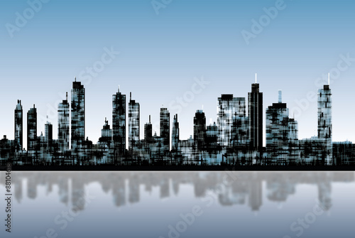 Panorama picture of city skyline