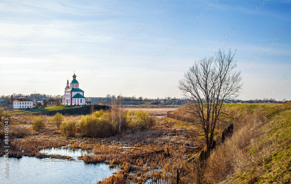 View of the church in Suzdal. View of the church in Suzdal.
