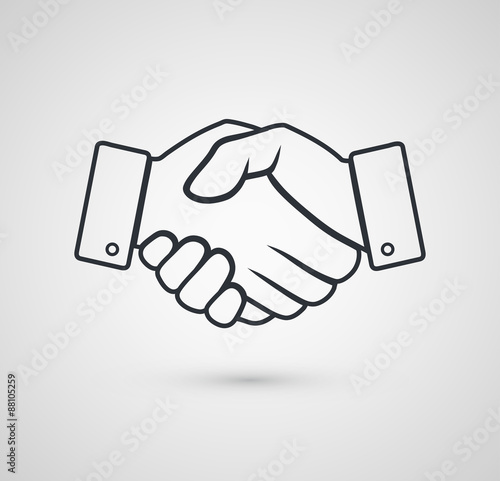 Handshake icon for business. Vector illustration