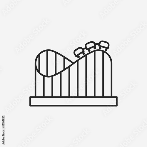 amusement park roller coaster line icon