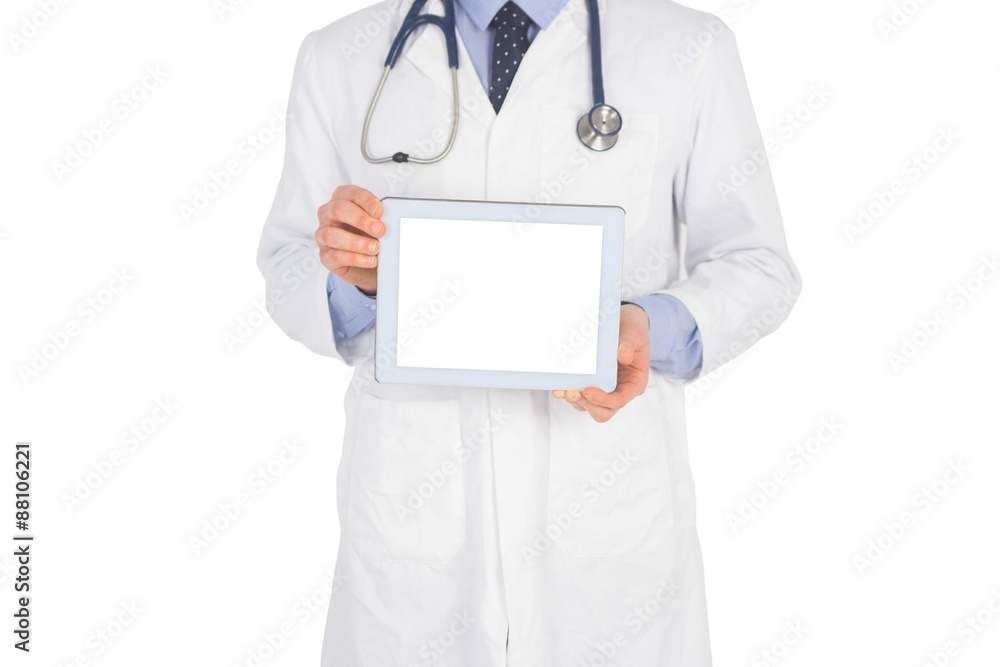 Doctor showing a digital tablet Doctor showing a digital tablet