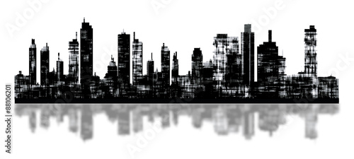Panorama picture of city skyline