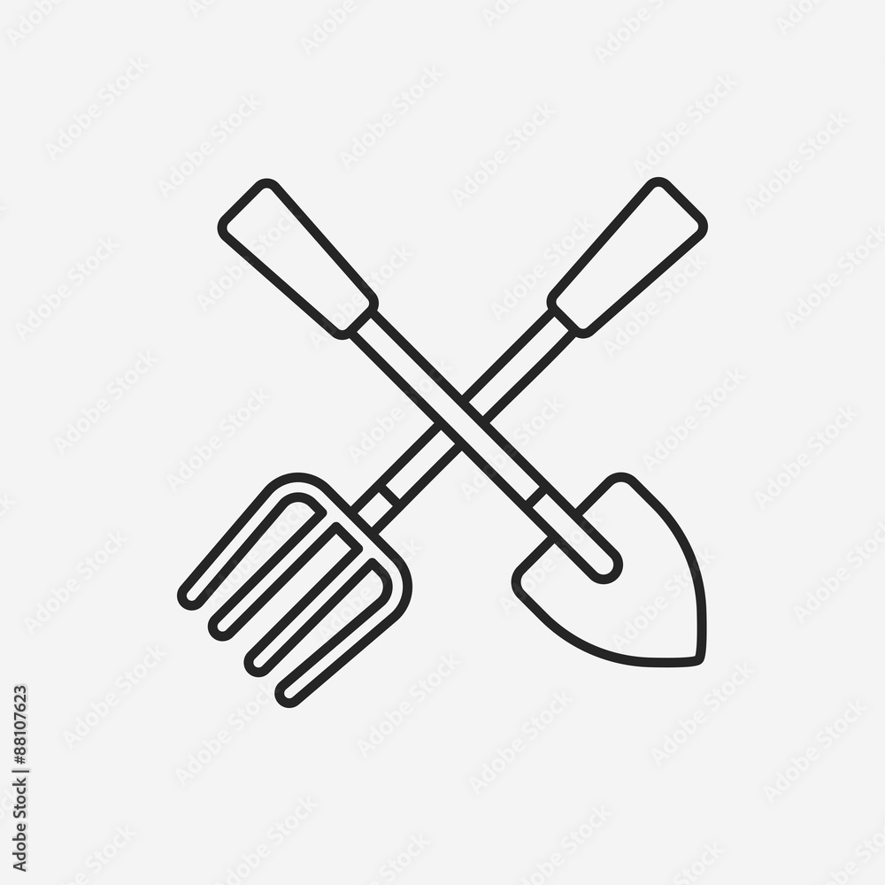 gardening shovel line icon gardening shovel line icon