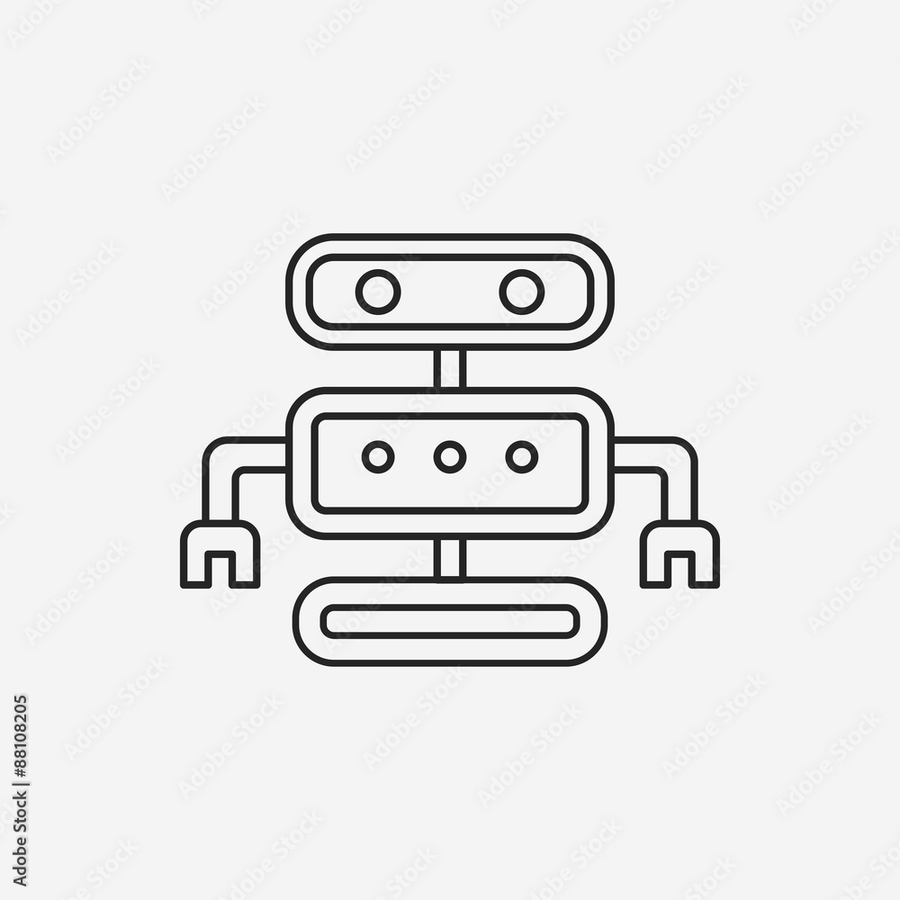 Obraz premium robot line icon