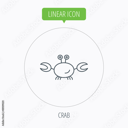 Crab icon. Cancer shellfish sign.