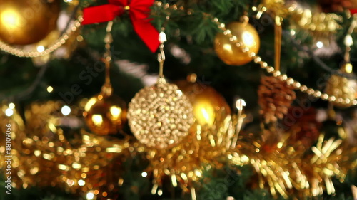 Christmas tree decoration close up.