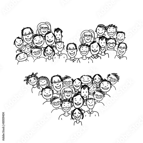 Happy peoples, heart shape for your design