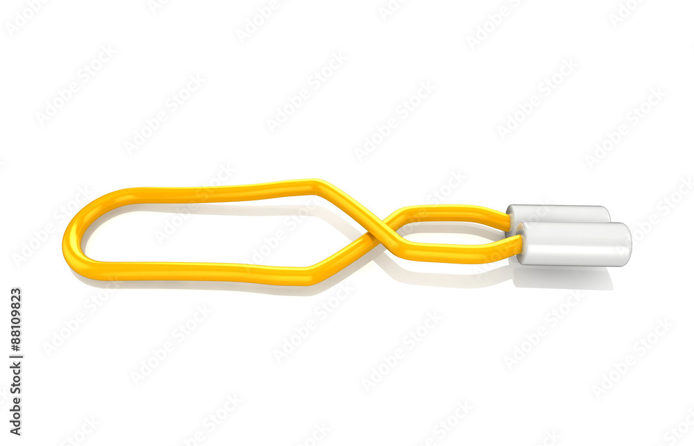 3d paper clip render on white background