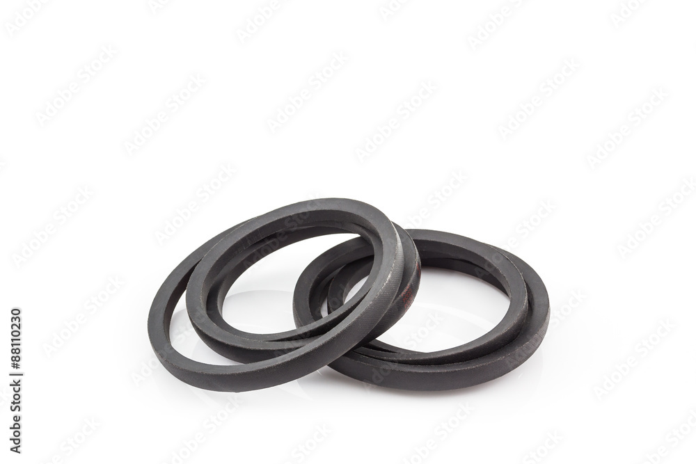 Fototapeta premium Black engine belt accessories.