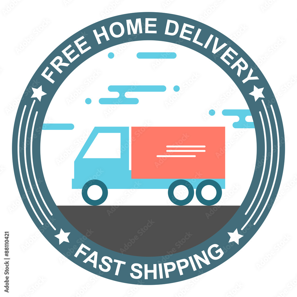 Free home delivery flat style banner design Free home delivery flat style banner design