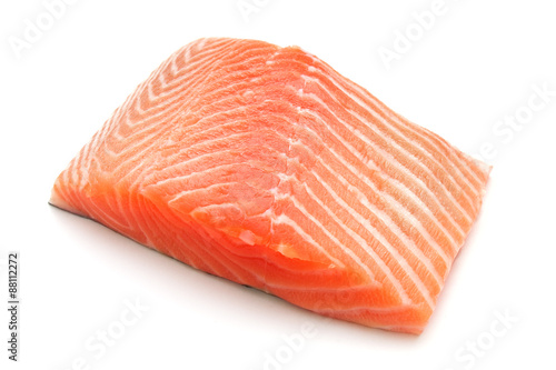 salmon fillet isolated on white background
