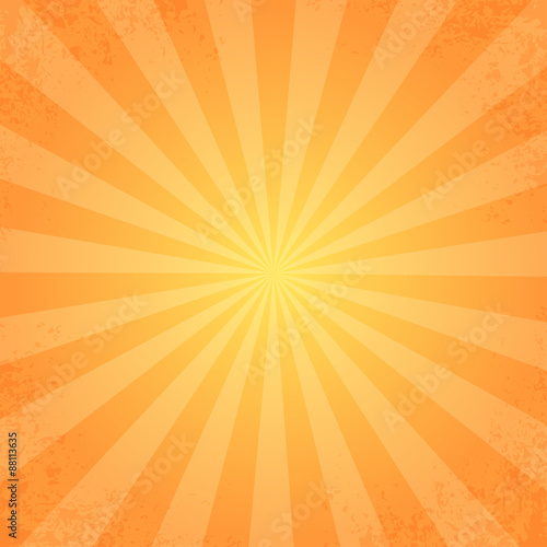 retro rays orange background