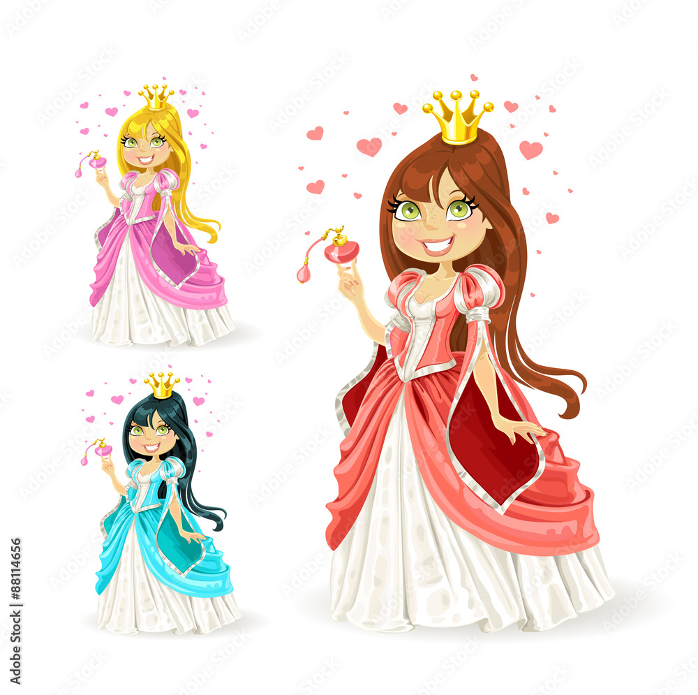 Beautiful fairy princess in a different color variations Beautiful fairy princess in a different color variations