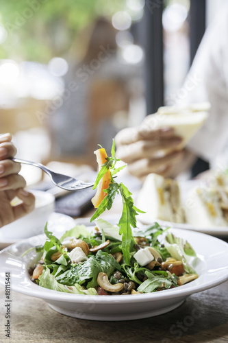 two people having a business meeting over lunch