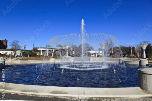 Rock Hill Fountain Park in South Carolina in winter. photo